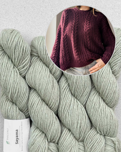 Pull Cozycottage | motif torsades et demi-côtes oversize en Sayama de Pascuali