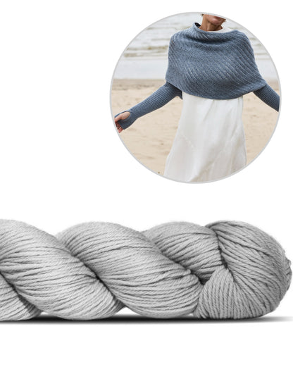 Crossway Wrap | Käsivarsihuivi Cheeky Merino Joy -langasta, Rosy Green Wool