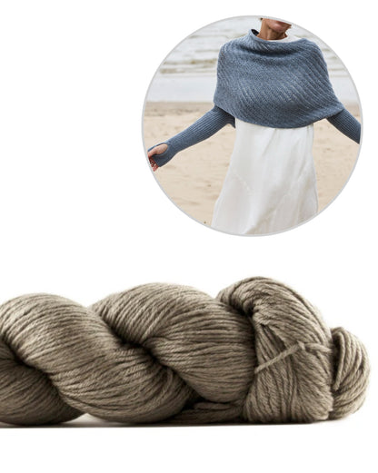 Crossway Wrap | Käsivarsihuivi Cheeky Merino Joy -langasta, Rosy Green Wool
