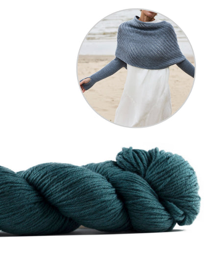 Crossway Wrap | Käsivarsihuivi Cheeky Merino Joy -langasta, Rosy Green Wool