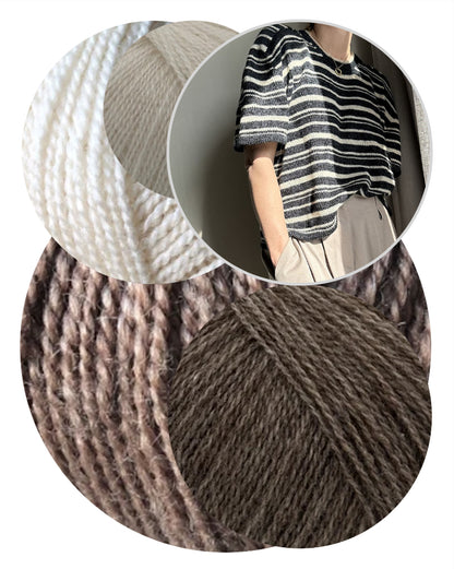Direction Loop Tee | Oversized stripes made from Wild & Soft and Cashmere Lace by Gepard Garn
