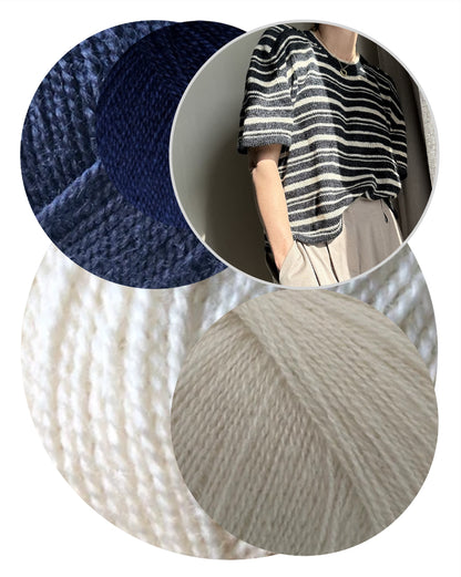 Direction Loop Tee | Oversized stripes made from Wild & Soft and Cashmere Lace by Gepard Garn
