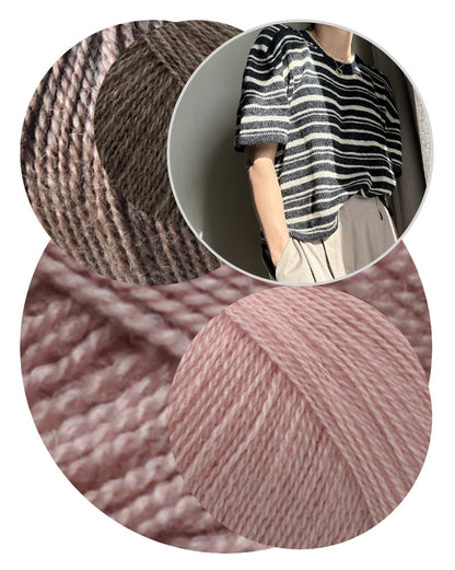 Direction Loop Tee | Oversized stripes made from Wild & Soft and Cashmere Lace by Gepard Garn
