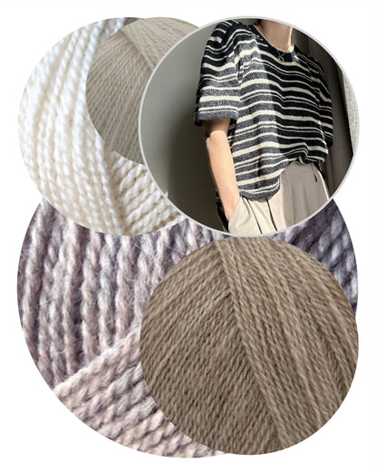 Direction Loop Tee | Oversized stripes made from Wild & Soft and Cashmere Lace by Gepard Garn