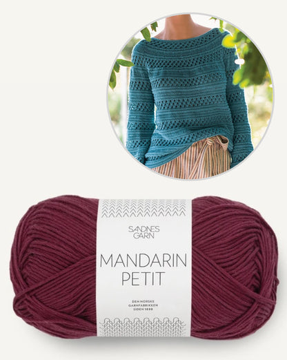 Pull en roseau | Bandes de motifs texturés en Mandarin Petit de Sandnes Garn