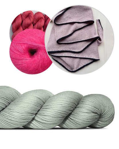 Det enkleste sjal med en lille linje | af Cheeky Merino Joy fra Rosy Green Wool med Pinta og Mohair Bliss fra Pascuali