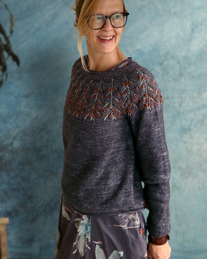 Sea Buckthorn Sweater | du cynorhodon romantique avec des mailles glissées de Pinta et Mohair Bliss de Pascuali