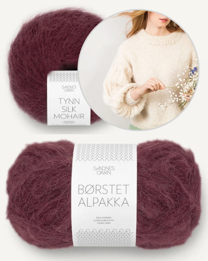 Elsa Pullover | einfacher Traumpullover aus Borstet Alpakka und Tynn Silk Mohair von Sandnes Garn