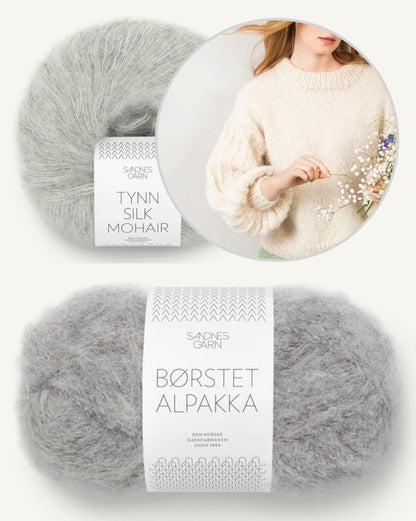 Elsa Pullover | einfacher Traumpullover aus Borstet Alpakka und Tynn Silk Mohair von Sandnes Garn