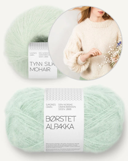 Elsa Pullover | einfacher Traumpullover aus Borstet Alpakka und Tynn Silk Mohair von Sandnes Garn
