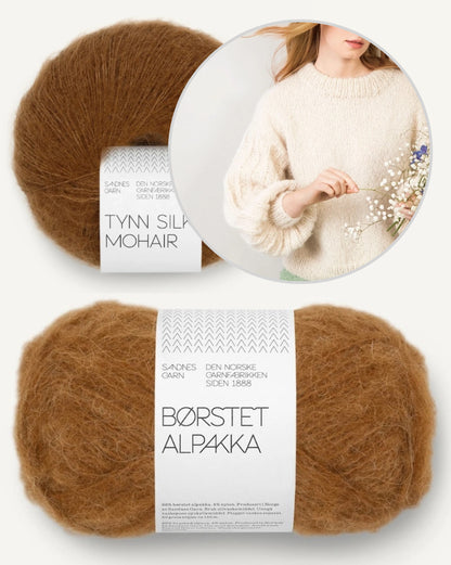 Elsa Pullover | einfacher Traumpullover aus Borstet Alpakka und Tynn Silk Mohair von Sandnes Garn