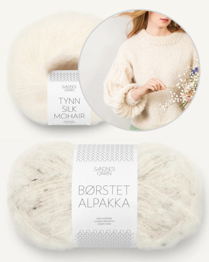 Elsa Pullover | einfacher Traumpullover aus Borstet Alpakka und Tynn Silk Mohair von Sandnes Garn