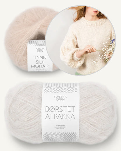 Elsa Pullover | einfacher Traumpullover aus Borstet Alpakka und Tynn Silk Mohair von Sandnes Garn
