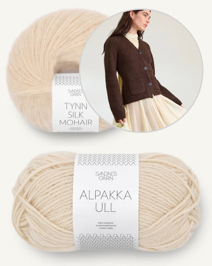 Ember Cardigan | Veste classique en Alpakka Ull et Tynn Silk Mohair de Sandnes Garn