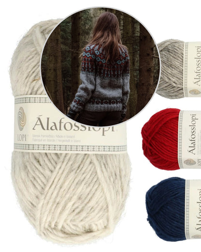 Maglione Forest Guard | motivo norvegese a contrasto realizzato in Alafosslopi di Lopi Island