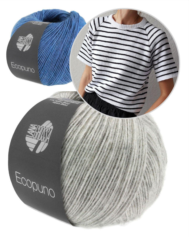 Paula-m Freestyle Shirt Stripes mit Ecopuno von Lana Grossa 11