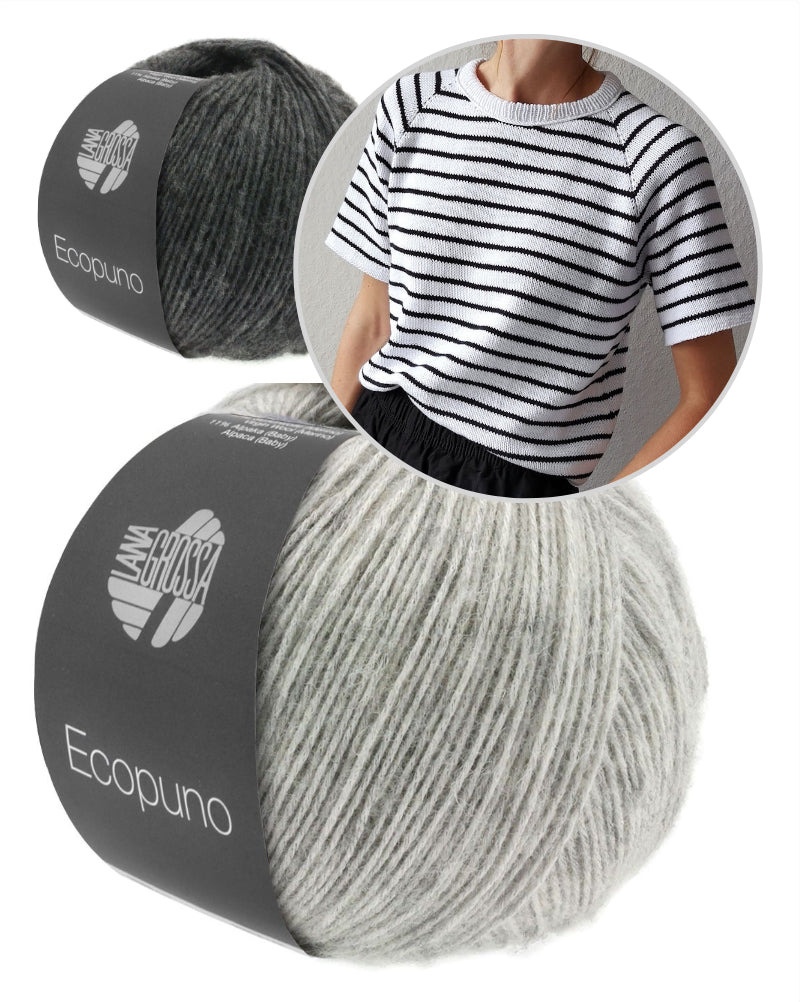 Paula-m Freestyle Shirt Stripes mit Ecopuno von Lana Grossa 7