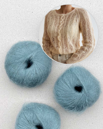 Gerardina Cardigan | delicate pattern from Mohair Bliss by Pascuali