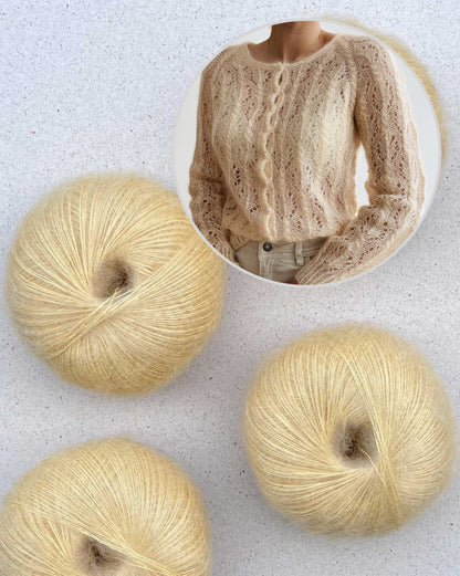 Gerardina Cardigan | delicate pattern from Mohair Bliss by Pascuali