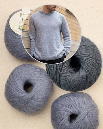 Granite Line Sweater | léger effet chiné de Puno et Suave de Pascuali