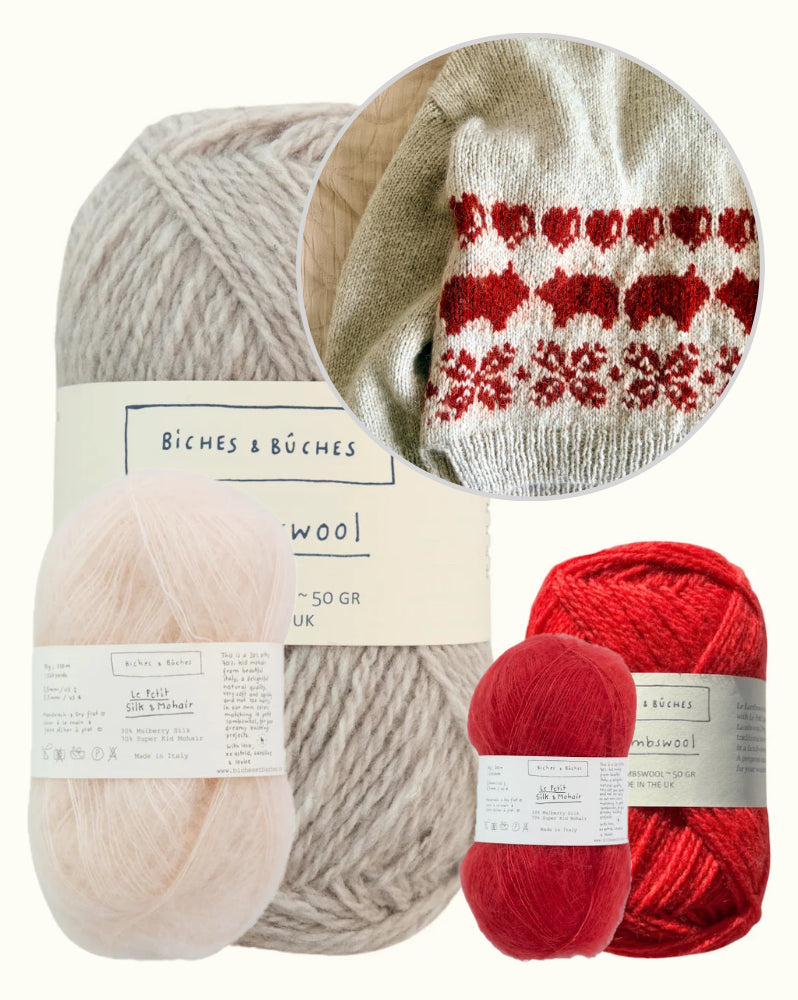 Julegris-sweater | afslappet julesweater i Le Lambswool og Le Petit Silk & Mohair fra Biches & Bûches