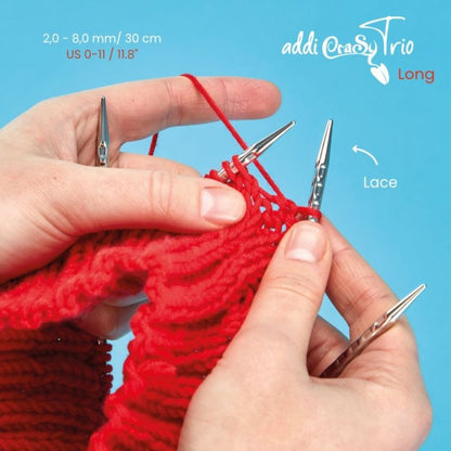 CraSyTrio Novel bas aiguilles à tricoter longues - 30cm 