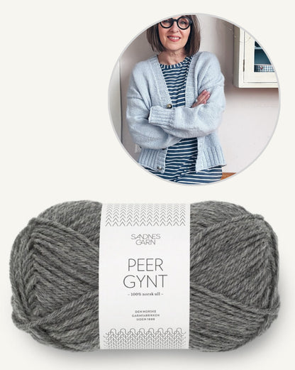 Gween Cardigan | classique, style club de lecture, en fil Peer Gynt de Sandnes Garn