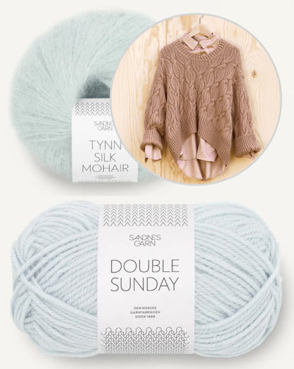 Haley Pullover | piękny warkoczowy wzór z Double Sunday i Tynn Silk Mohair od Sandnes Garn