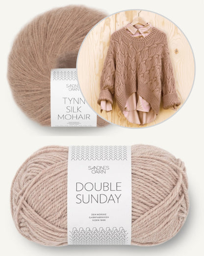 Haley Pullover | piękny warkoczowy wzór z Double Sunday i Tynn Silk Mohair od Sandnes Garn