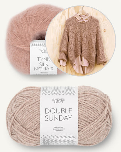 Haley Pullover | piękny warkoczowy wzór z Double Sunday i Tynn Silk Mohair od Sandnes Garn