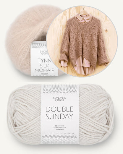 Haley Pullover | piękny warkoczowy wzór z Double Sunday i Tynn Silk Mohair od Sandnes Garn
