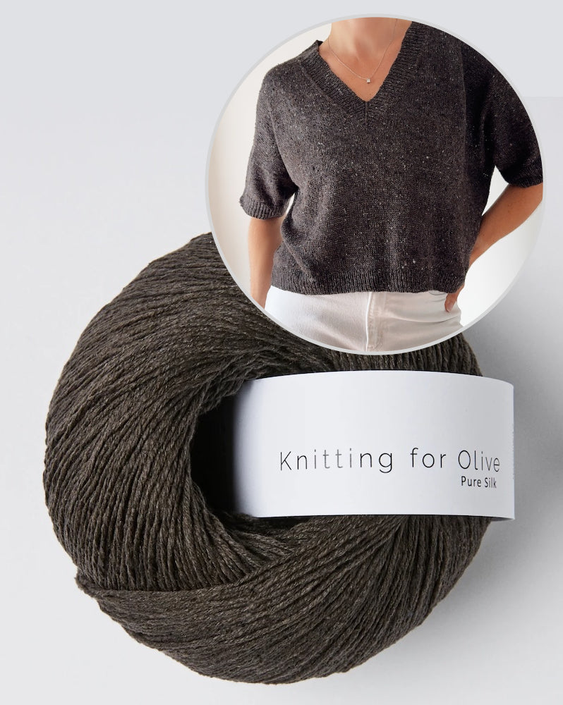 Hanuma Chemise Col V | col en V flatteur en Pure Soie de Knitting for Olive