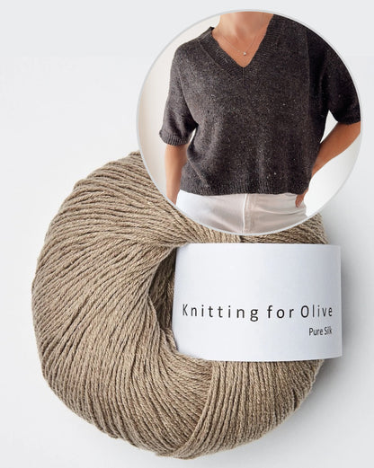 Hanuma Chemise Col V | col en V flatteur en Pure Soie de Knitting for Olive