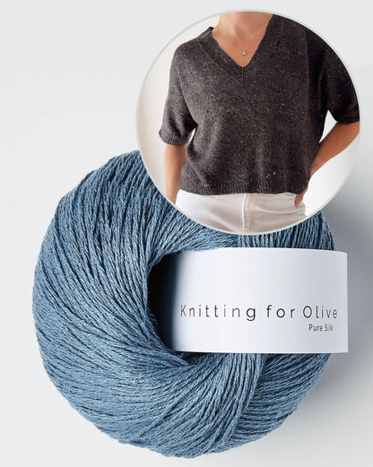 Hanuma Chemise Col V | col en V flatteur en Pure Soie de Knitting for Olive