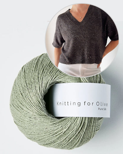 Hanuma Chemise Col V | col en V flatteur en Pure Soie de Knitting for Olive