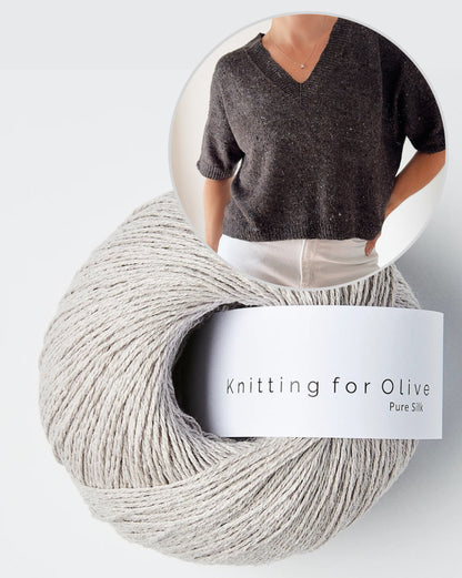 Hanuma Chemise Col V | col en V flatteur en Pure Soie de Knitting for Olive