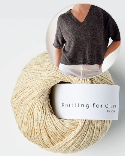 Hanuma Chemise Col V | col en V flatteur en Pure Soie de Knitting for Olive