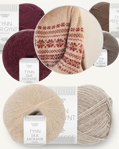 Harriet Sweater | fantastique motif floral tricoté en Tynn Peer Gynt et Tynn Silk Mohair