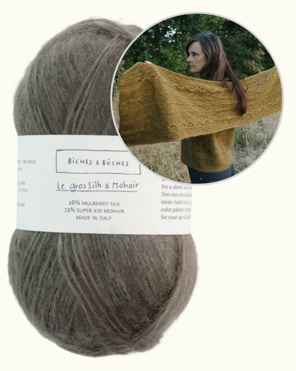Châle Havu | motifs floraux en Le Gros Silk & Mohair de Biches & Bûches