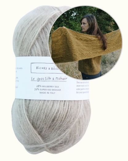 Châle Havu | motifs floraux en Le Gros Silk & Mohair de Biches & Bûches
