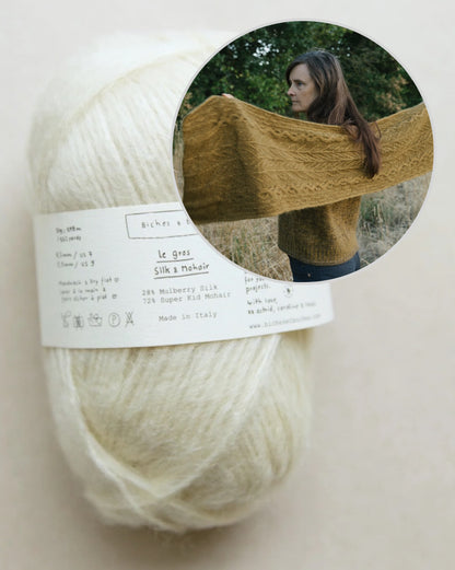 Châle Havu | motifs floraux en Le Gros Silk & Mohair de Biches & Bûches