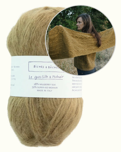 Châle Havu | motifs floraux en Le Gros Silk & Mohair de Biches & Bûches