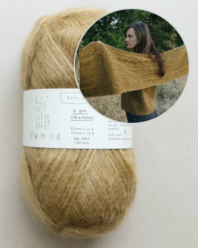 Châle Havu | motifs floraux en Le Gros Silk & Mohair de Biches & Bûches