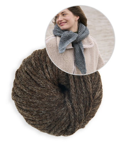 Hazel Scarf | varmt tørklæde i Sheepsoft Fibreknit fra Bramble & Fleece