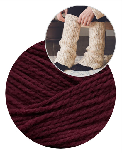 Heidi Leg Warmers | warm cable knit leg warmers made from Woolia by Gepard Garn