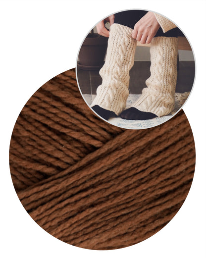 Heidi Leg Warmers | warm cable knit leg warmers made from Woolia by Gepard Garn