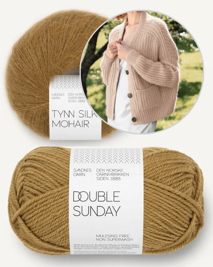 Hennie Jacket | Cardigan décontracté en demi-côtes, tricoté en Double Sunday et Tynn Silk Mohair de Sandnes Garn