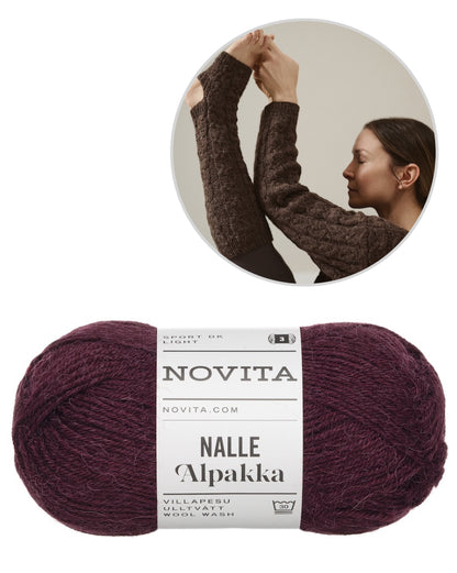 Chaussettes de yoga Hetki | délicat point de tresse en Nalle Alpaca de Novita