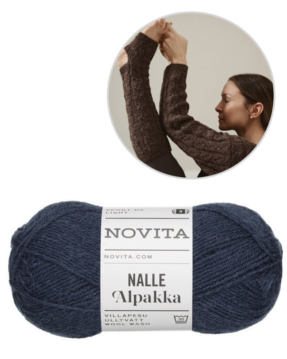 Chaussettes de yoga Hetki | délicat point de tresse en Nalle Alpaca de Novita