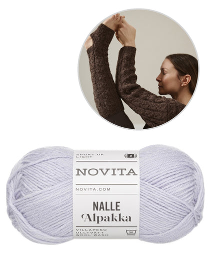 Chaussettes de yoga Hetki | délicat point de tresse en Nalle Alpaca de Novita
